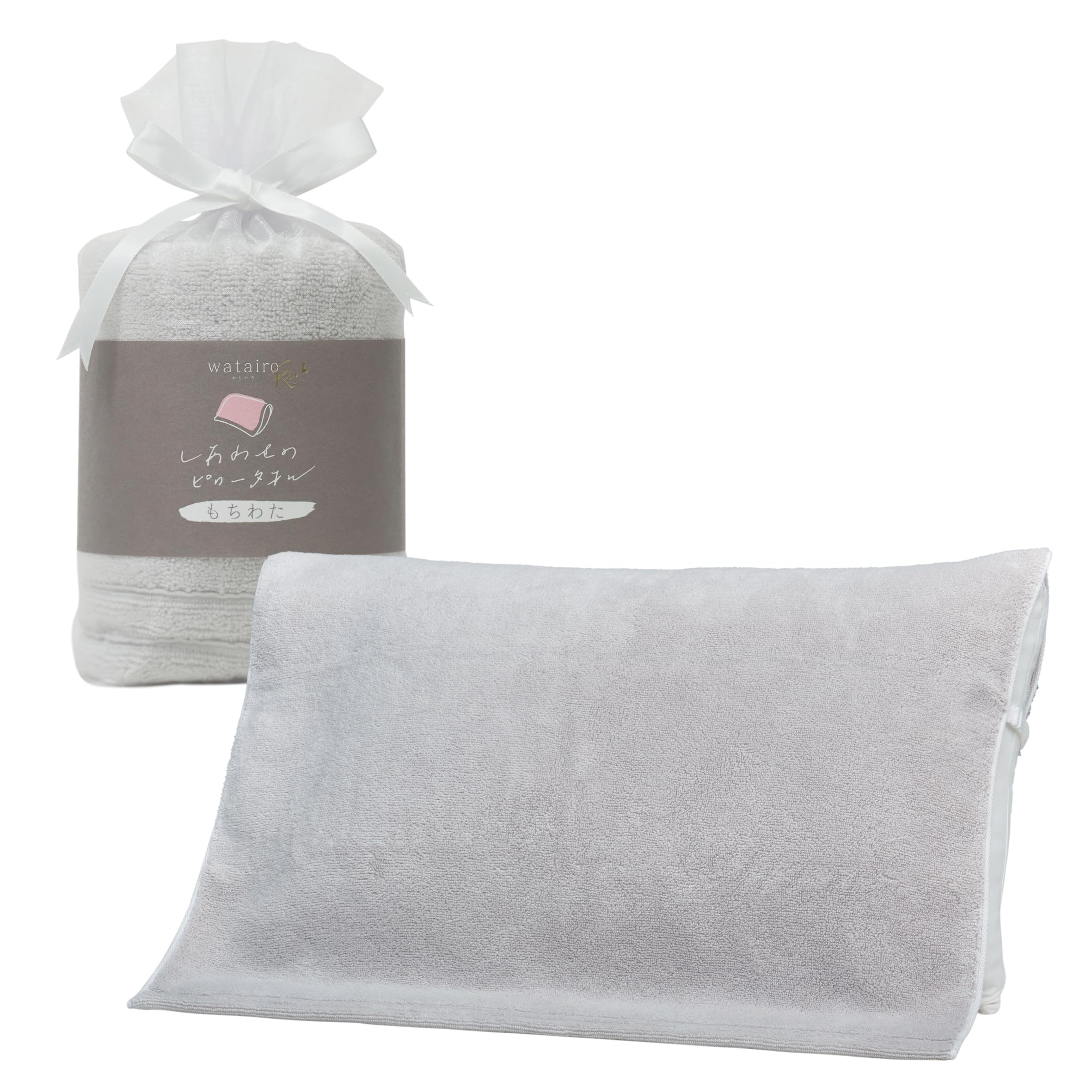 nishikawa 【 西川 】 今治 ピロータオル 枕カバー 60×65cm 綿100％ わたいろ もちわた 思わず頬ずりしたくなる柔らかさ ごほうびタオル 日本製 シルバー TT95500643