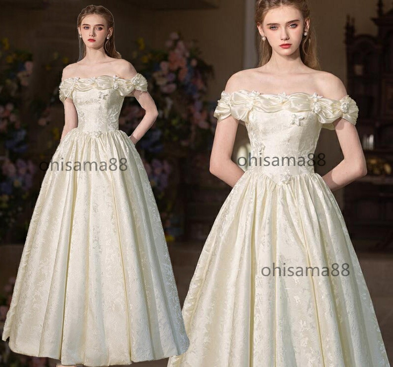 高品質 パーティードレス お花嫁ドレス ロング丈 ウェディングドレス 高級感 結婚式ドレス お姫様 可愛い イブイングドレス 披露宴 二次会 フォーマルドレス 司会 卒業式 謝恩会 モデル ワンピース