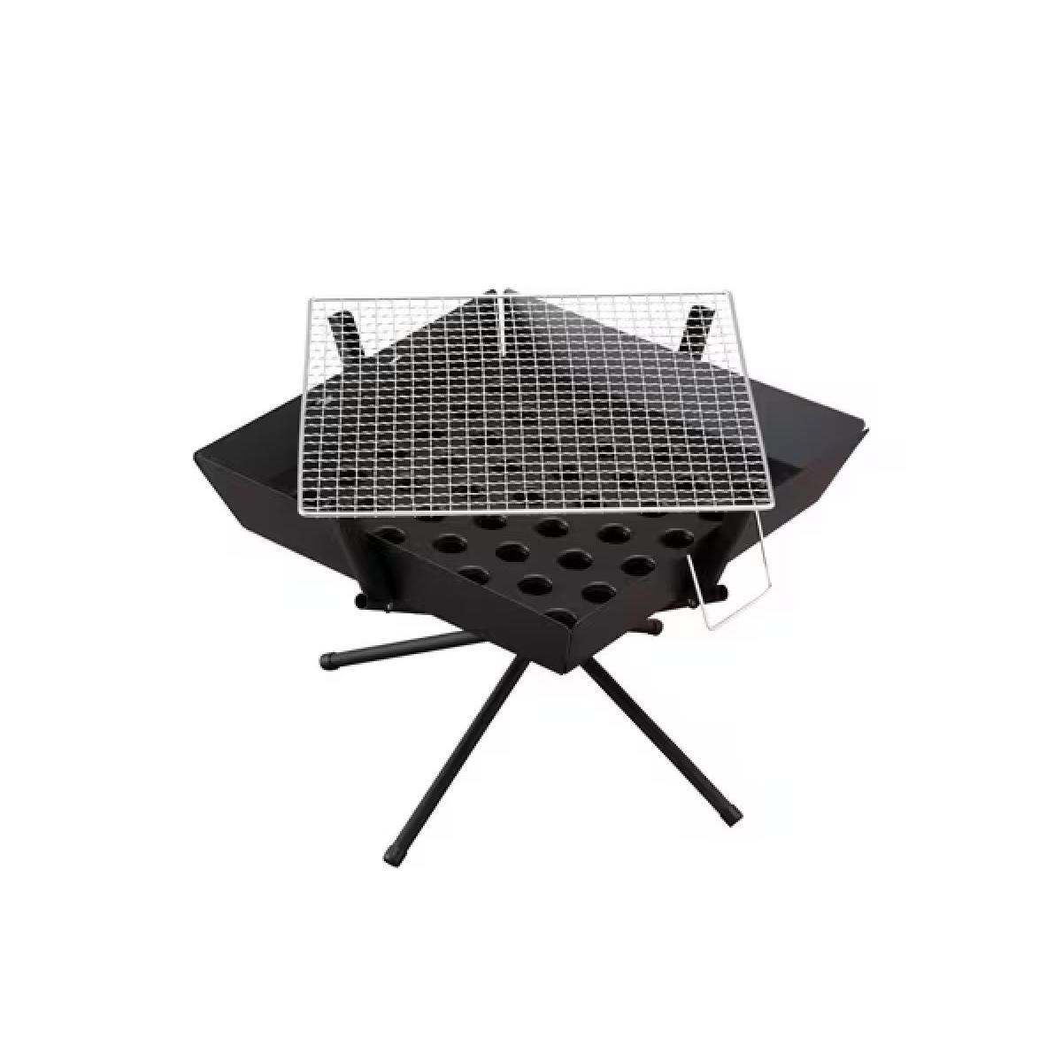 アイリスオーヤマ HUGEL(ヒューゲル) 焚き火台 TKB-ST43 ブラック　耐荷重20kg グリル アウトドア キャンプ