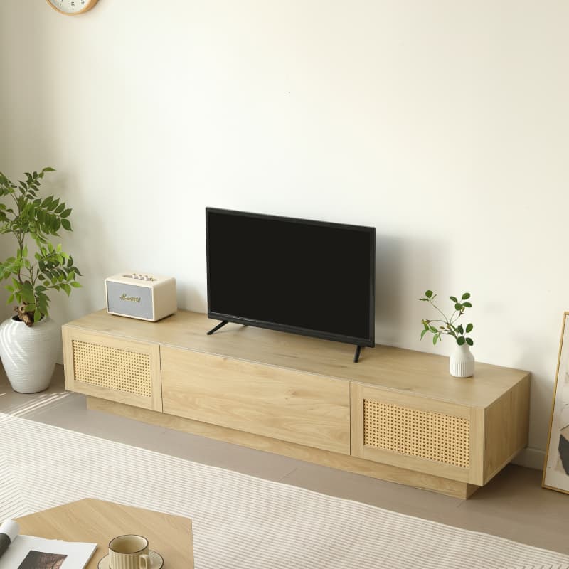 【国内即発]】【幅180cm】テレビ台 ローボード 収納 テレビボード テレビラック リビングボード ラタン風 北欧 引出し収納 TV台 TVボード ロータイプ 棚 シンプル スリム 大容量