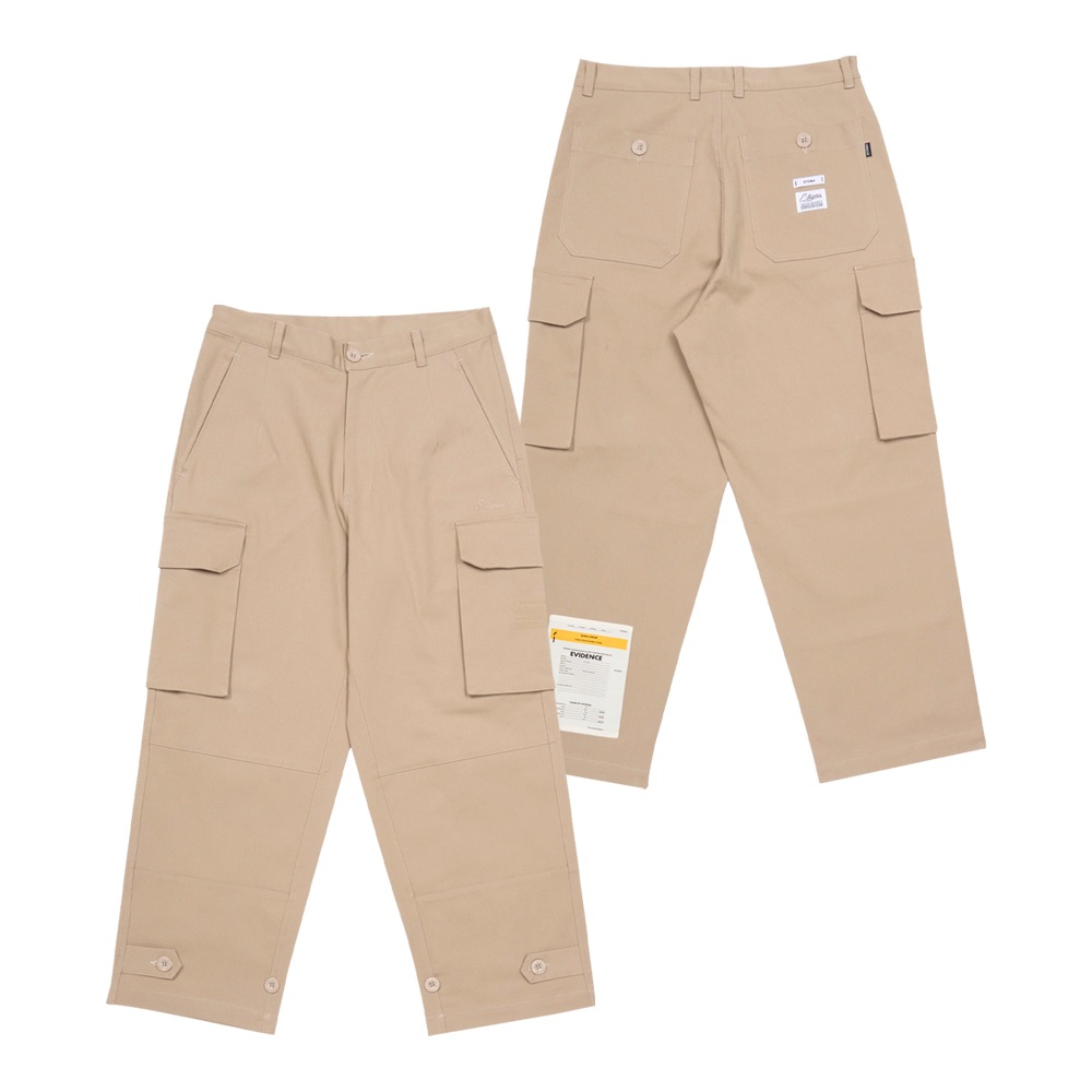 10s TWILL COTTON WIDE PARACHUTE PANTS BEIGE