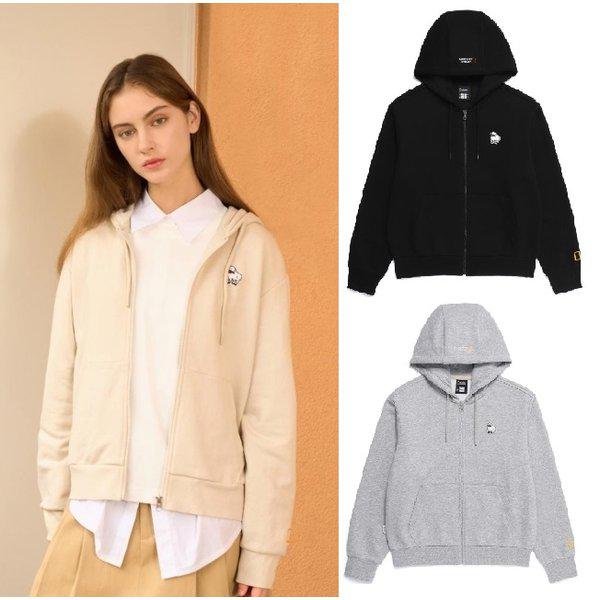 N253WFT010 女性 動物 ワッペン トレーニング フード フルジップアップ