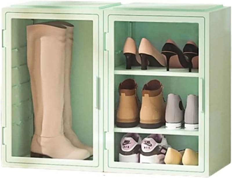 シューズボックス 靴箱 下駄箱 2個セット 組み立て式 クリア 可調節仕切り付き ブーツ対応 スニーカーボックス 省スペース 大容量 防塵 防湿 収納ボックス 靴 小物 収納 プレー フィギュア