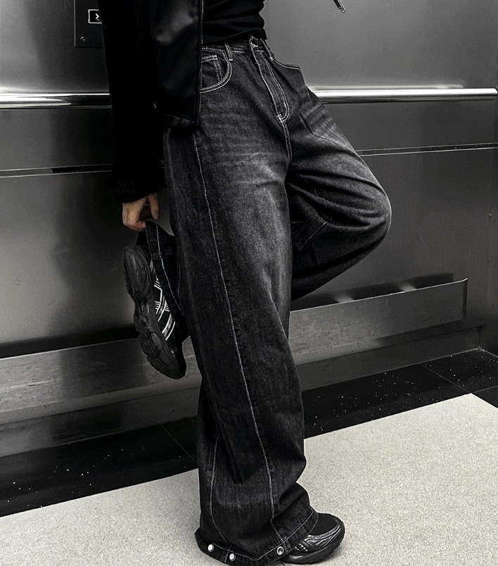 Nars Two Way Balloon Fit Folding Pintuck Denim Pants