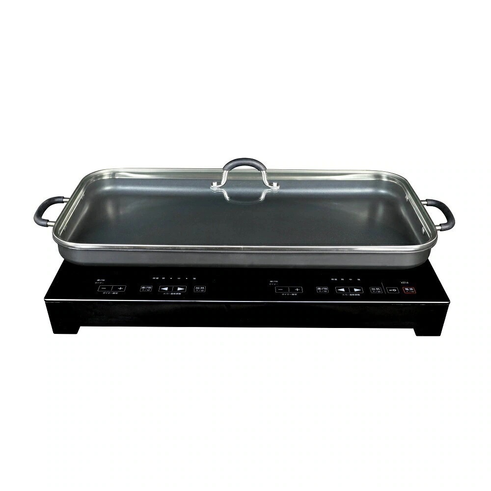 IH IH調理器 クッキングヒーター 卓上IHプレート付き 2口 1400W 高火力 据置 2口IH調理器 専用プレート付き SKJ-YA142HP