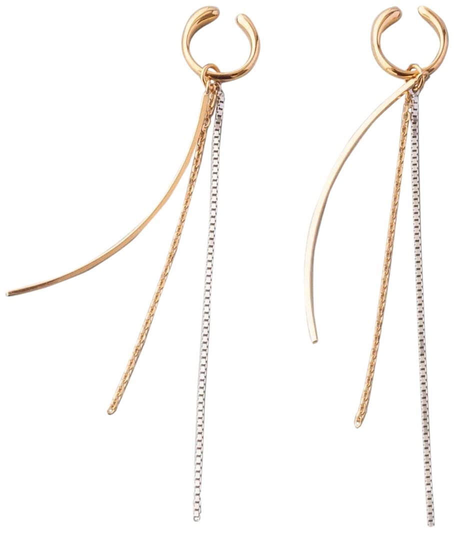 (エテ) ete バイカラー チェーン イヤリング 841443 FREE イエローゴールド