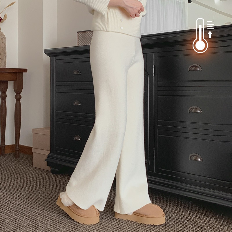 [tps0549] 韓国ファッションパーワイドニットパンツ