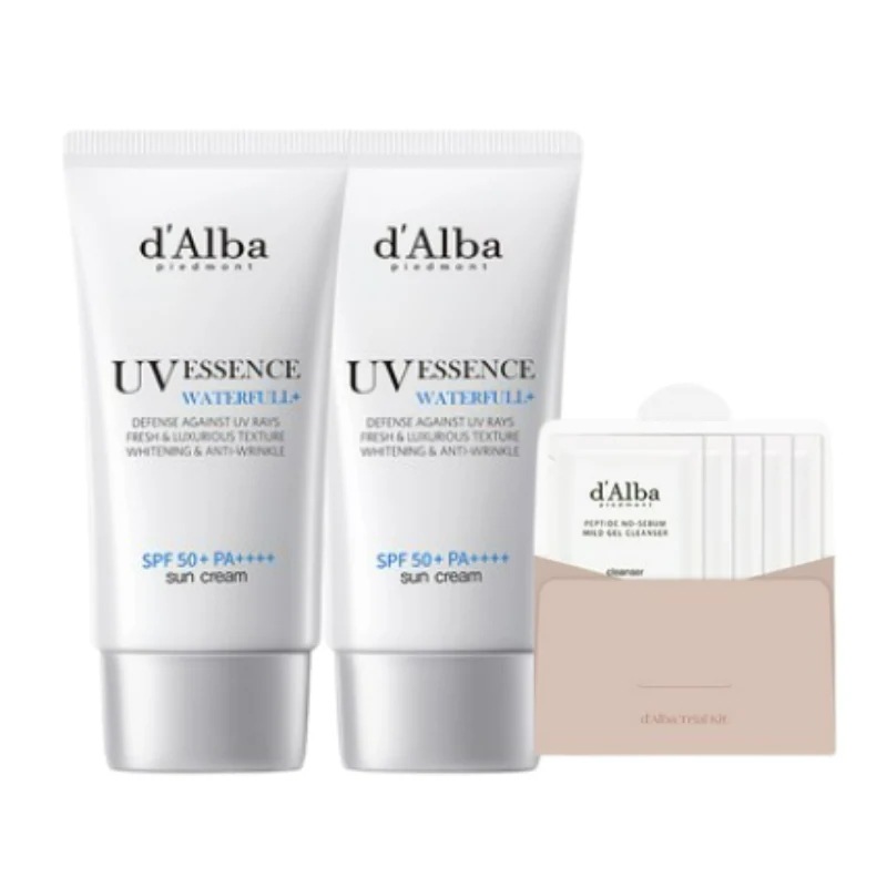 ウォータープル エッセンス 日焼け止め SPF50+PA++++ 50ml 2個+弱酸性ジェルクレンザー 15ml