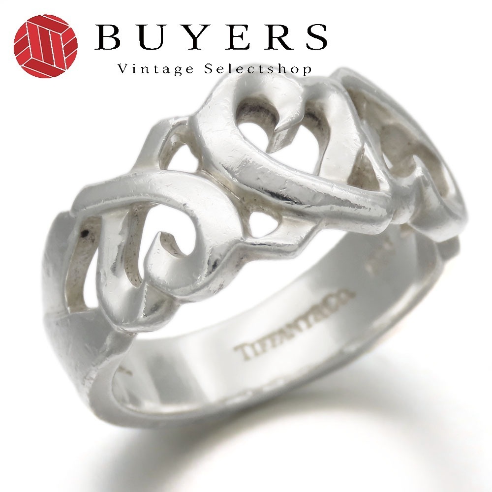 中古 リング・指輪 トリプルラビングハート パロマピカソ シルバー925 約4.8g シルバー 日本サイズ約9号 アクセサリー レディース 女性