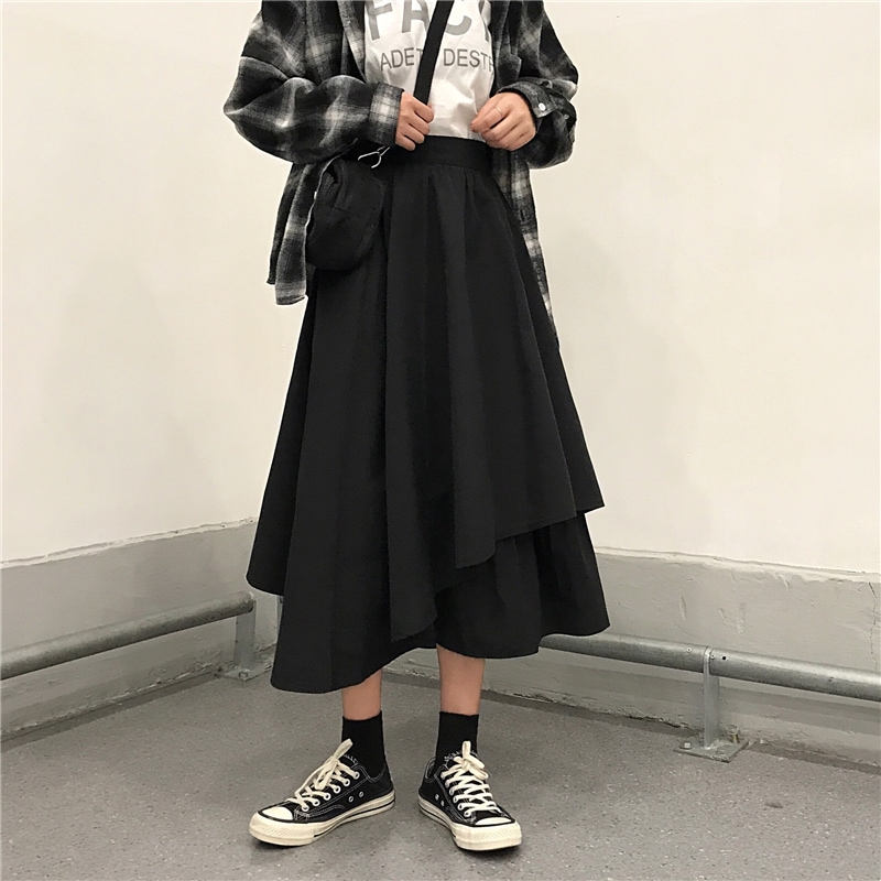 レディーススカート夏新しいカジュアルファッション不規則なデザインダブルレイヤートレンドレディースハイウエストスカートファッションカジュアル多目的ルーズラージサイズレディーススカート 5,699円