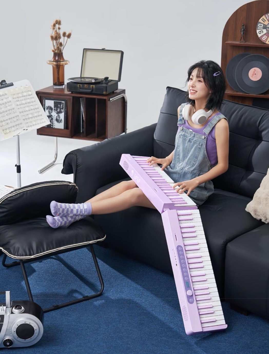 エレクトリックピアノ 折りたたみ式です 88キーです パープルです 星海Tup Tup 鍵盤楽器です