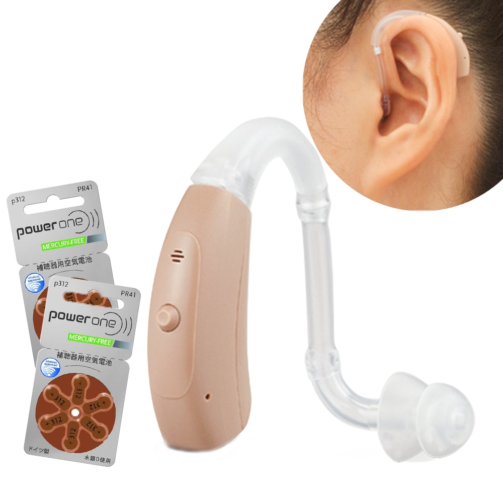 耳かけ型補聴器 OHS-EH21 電池2パック（12個入）プレゼント 軽度中等度難聴 両耳兼用　左右　父の日　母の日