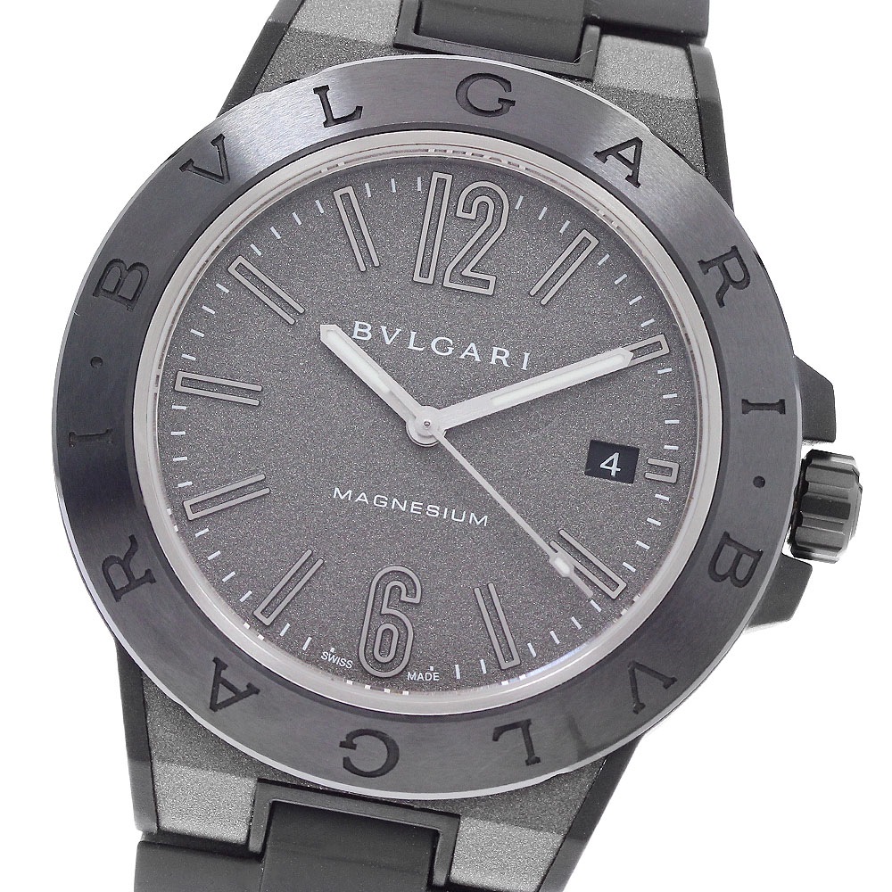 ブルガリ BVLGARI DG41SMC ディアゴノ マグネシウム デイト 自動巻き メンズ 極美品 箱・保証書付き_955526【中古】