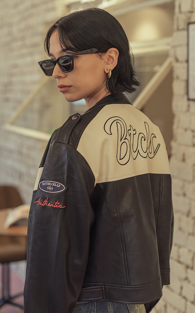 BITTER CELLS レザージャケット ☆【BITTER CELLS】Eco Leather Lacing Jacket-Black | もごつ