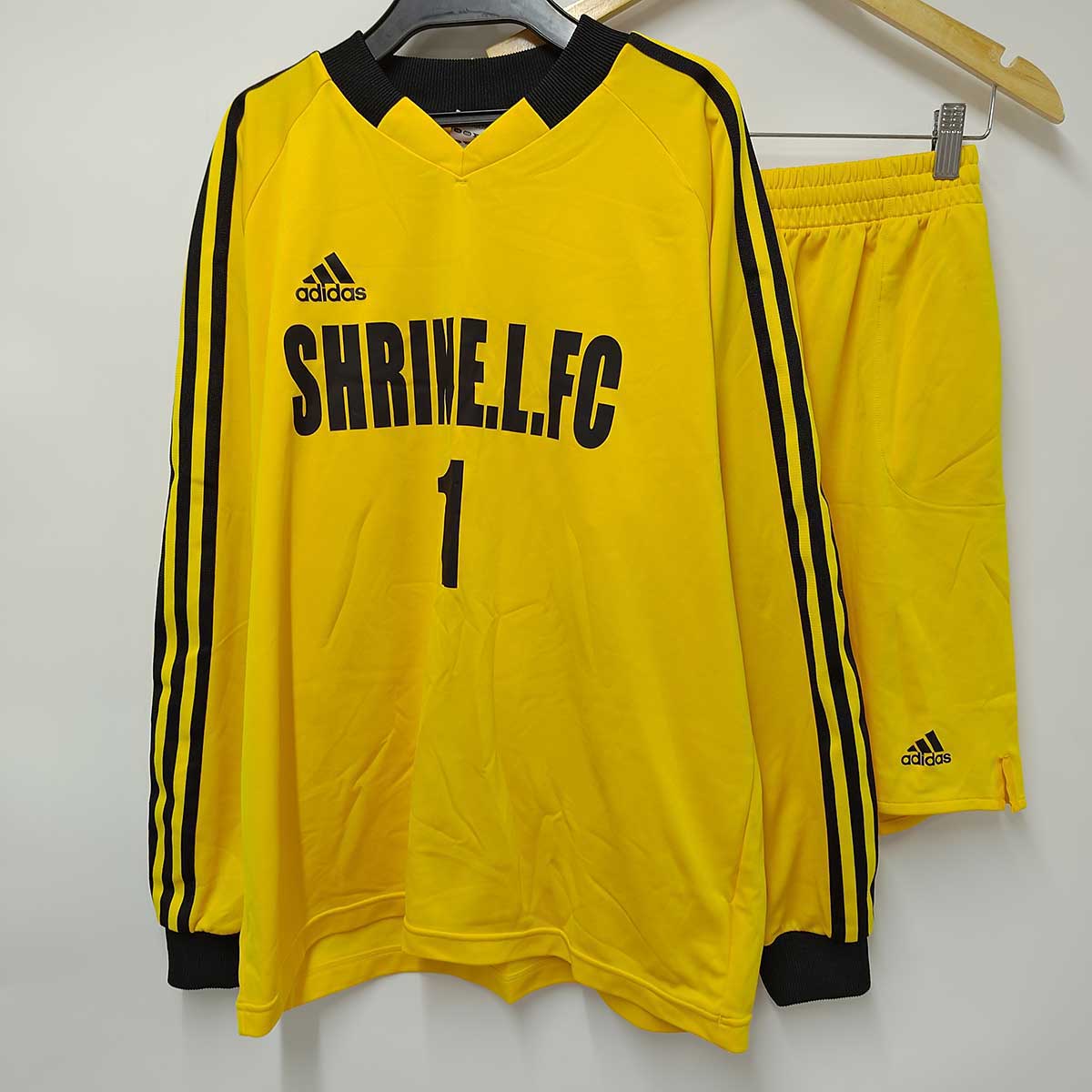 【中古】[上下セット] アディダス SHRINE.L.FC シュライン ユニフォーム GK ゴールキーパー #1 女子サッカー フットサル 支給品 L ADIDAS