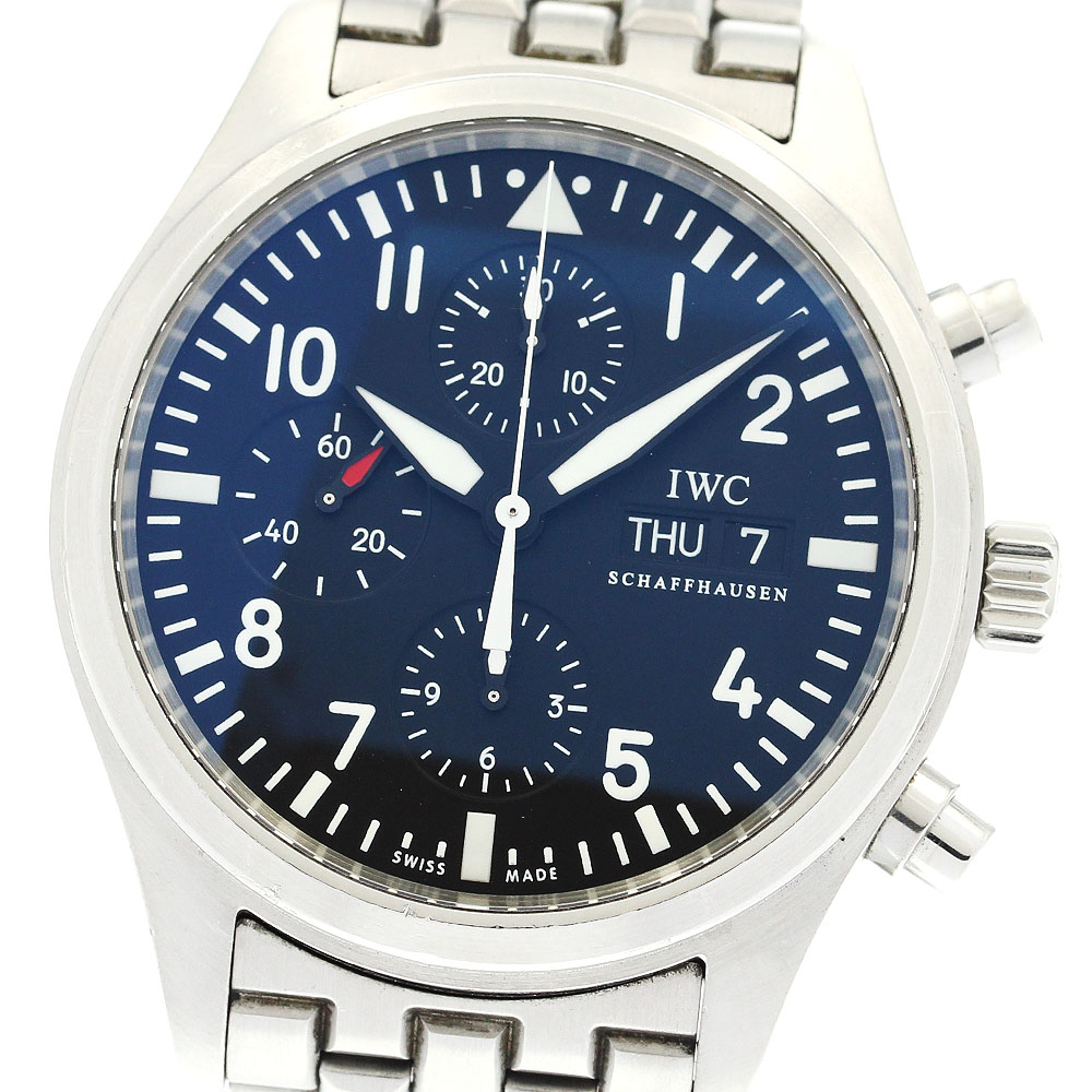 IWC IWC SCHAFFHAUSEN IW371704 パイロットウォッチ クロノグラフ デイデイト 自動巻き メンズ _888725【中古】