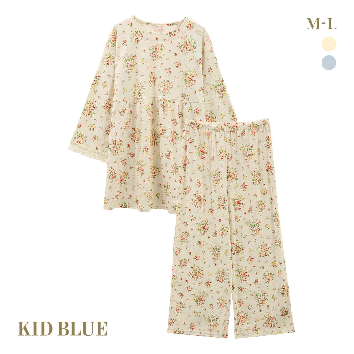 キッドブルー 24ローズブーケN 長袖パジャマ 上下セット フルレングス レディース ルームウェア