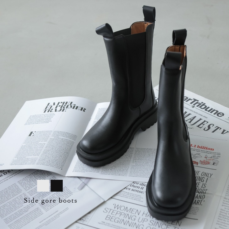 サイドゴアロングブーツ レディース ブーツ サイドゴア 厚底 ロング丈 おしゃれ 可愛い シューズ 靴 2024秋冬【k3-ht58】【：1-5営業日】宅込