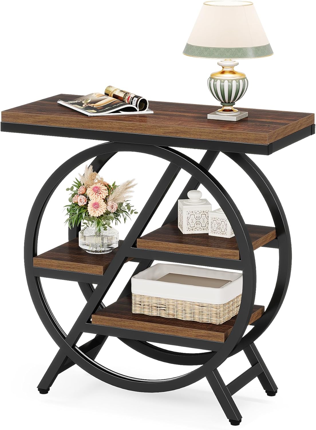 サイドテーブル ベッド横テーブル ソファテーブル ナートテーブル 木製 3段収納付き 幅65×奥行30×高さ65cm