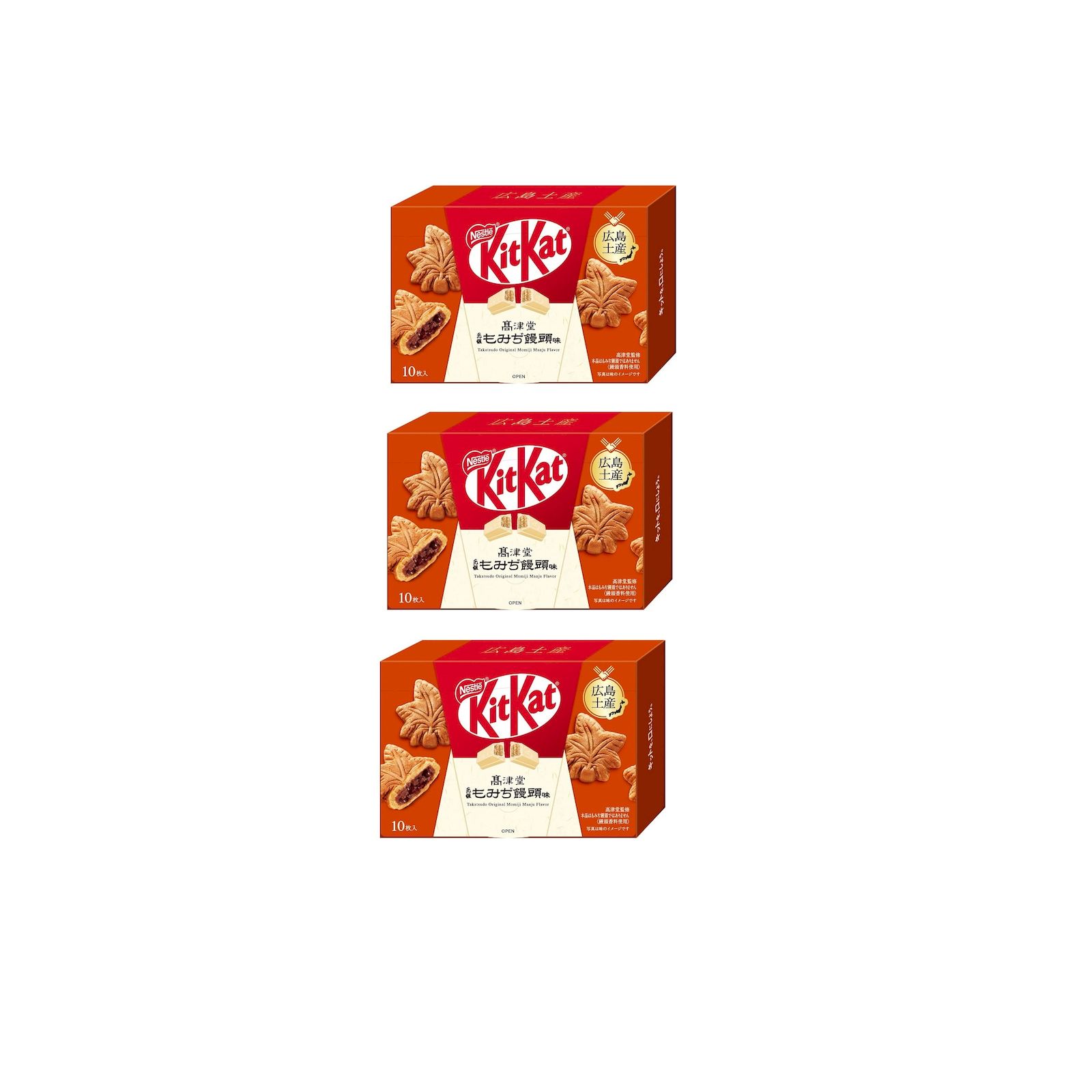 キットカット 高津堂 元祖もみぢ饅頭味 10枚入り×3個 キットカット 高津堂 もみぢ饅頭 チョコレート
