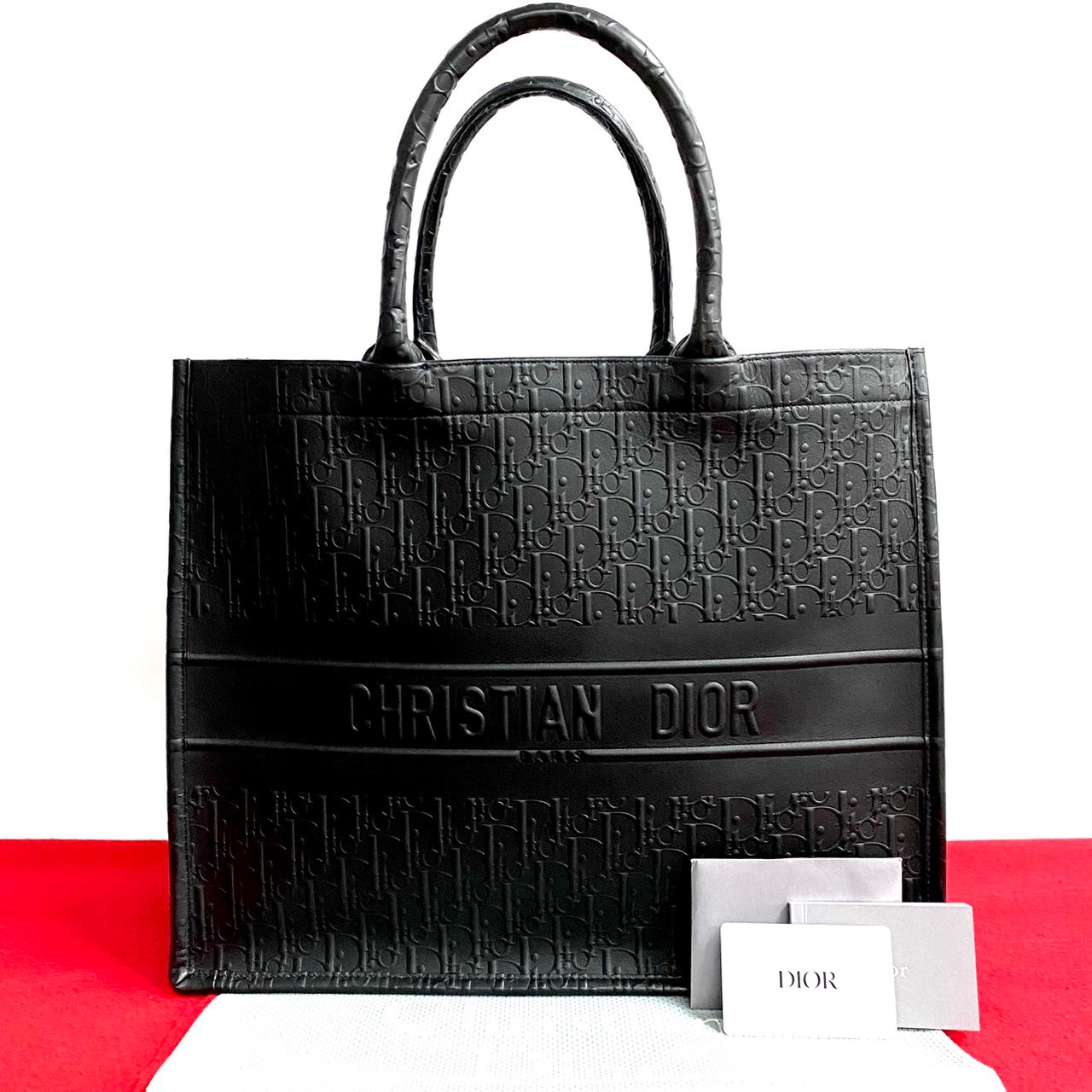 ブックトート ラージトートバッグ レザー ブラック 63405