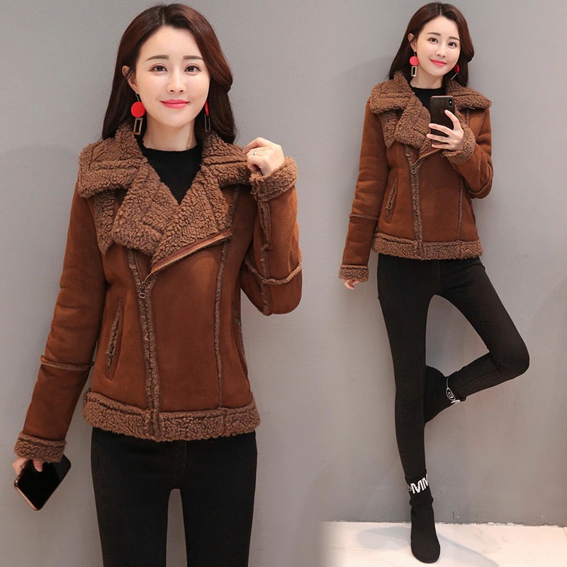 ムートンコート レディース ショート丈 秋冬 毛皮コート 裏ボア アウター フェイクムートン 体型カバー お洒落 ゆったり 上品 母親 通勤 OL 30代 40代