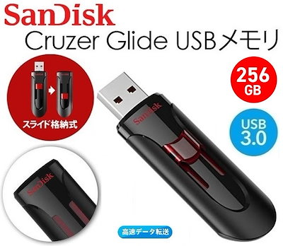 Qoo10] サンディスク USBメモリー256GB Cruzer