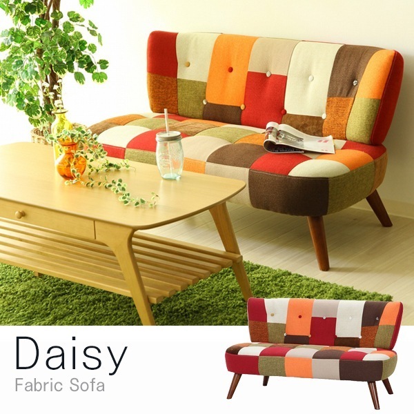 不二貿易 34262 ソファ2p デイジー パッチワーク