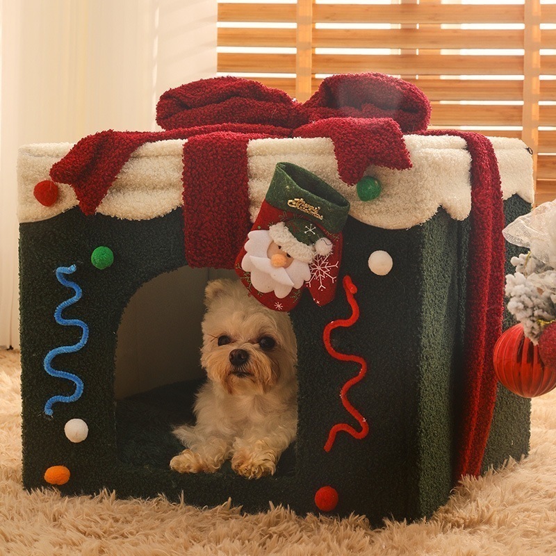 ペット用品ペットの巣犬小屋猫小屋クリスマス 犬小屋 冬 暖かい 犬小屋 取り外し可能 洗える 猫小屋 完全密閉 猫部屋 ヴィラ ペット用品