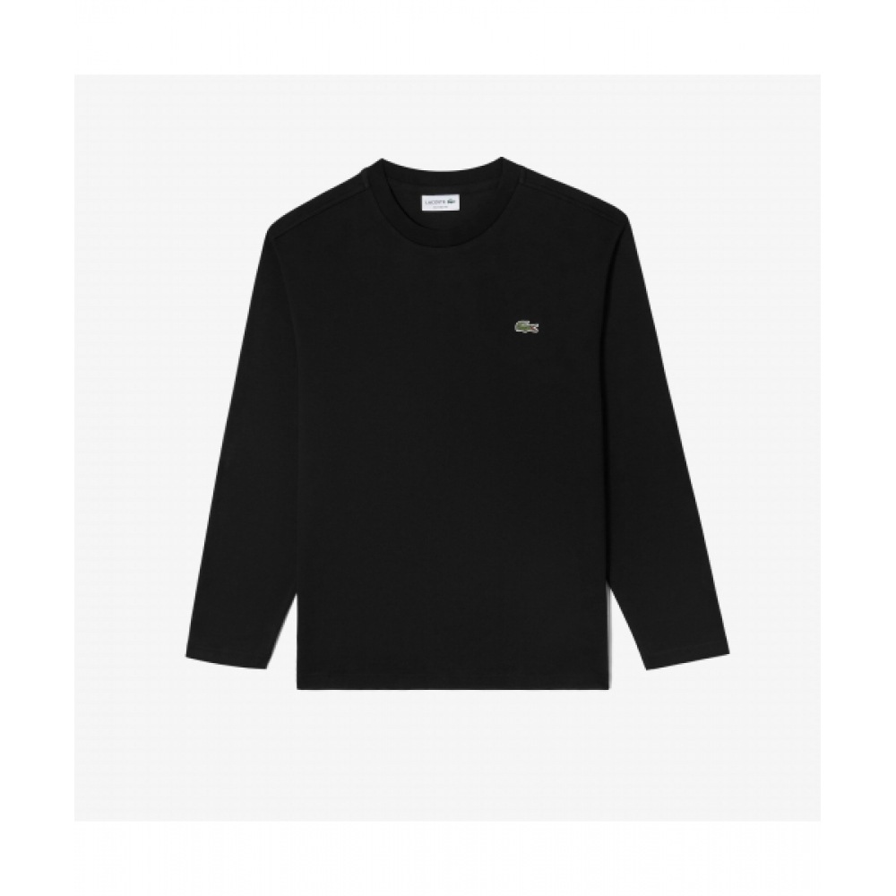 LACOSTE メンズロングスリーブソリッド T シャツ [ブラック]