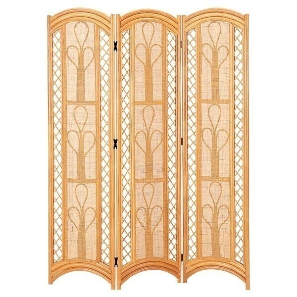 ラタンスクリーン 3連 ハイタイプ 衝立 籐家具 高さ175cm