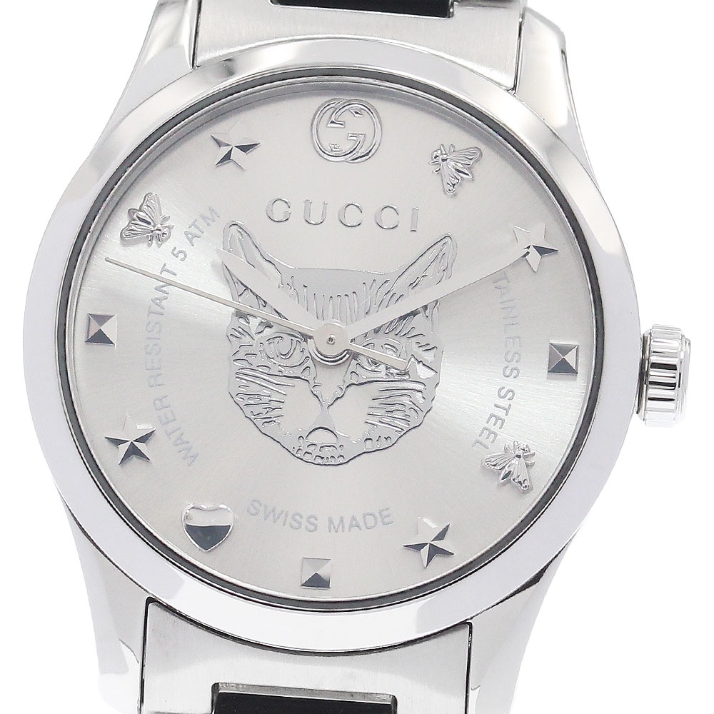 グッチ GUCCI 126.5/YA126595 Gタイムレス キャット クォーツ レディース 良品 箱・保証書付き_953493【中古】