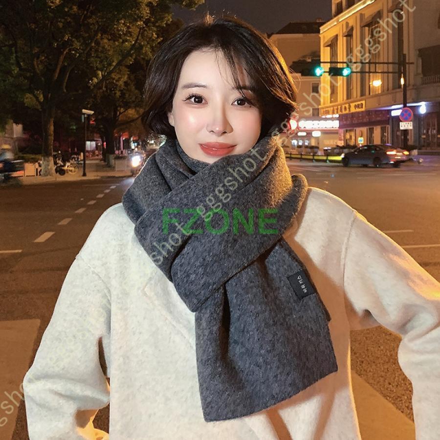 マフラー ストール レディース ロング ニット 大判 黒 赤 グレー 白 ベージュ ネイビー ロングマフラー 秋冬 ボリューム 長い ギザギザ ウェーブ 模様編み