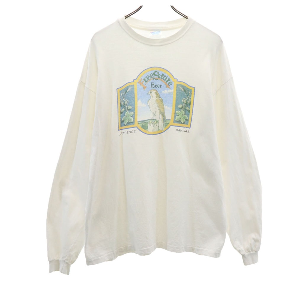 90s USA製 オールド 長袖 シングルステッチ Tシャツ XL ホワイト