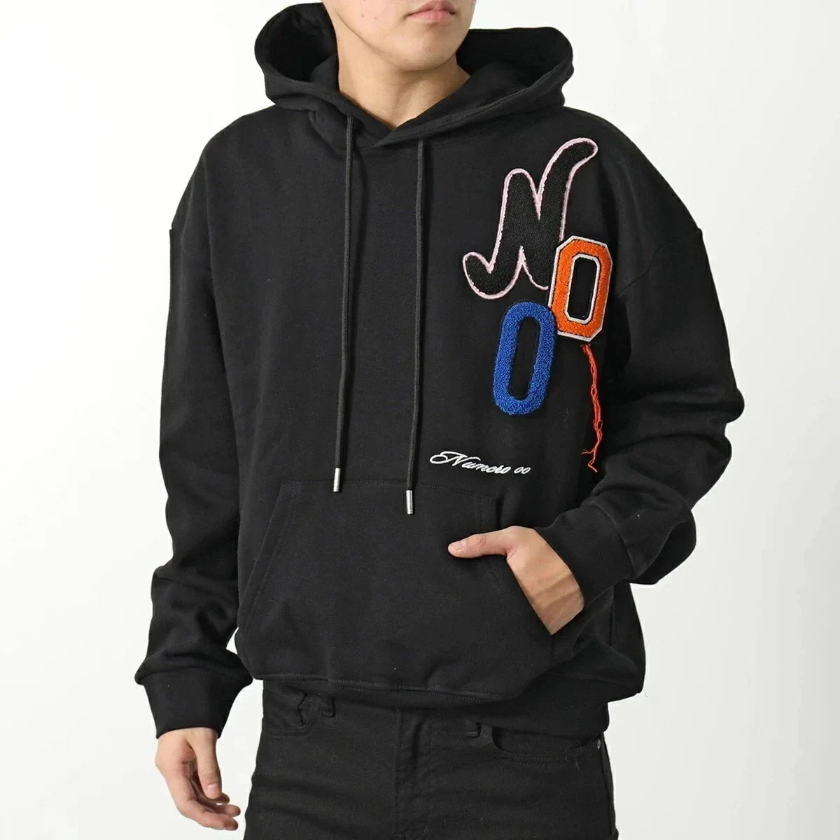 NUMERO 00 ヌメロ フーディー HOODIE VARSITY 22127 メンズ スウェットシャツ バーシティ コットン ロゴ ワッペン プルオーバー