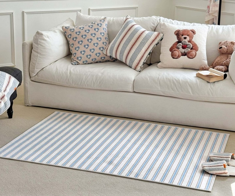 [RUGUM] Milky stripe SOFTY RUG ラグ