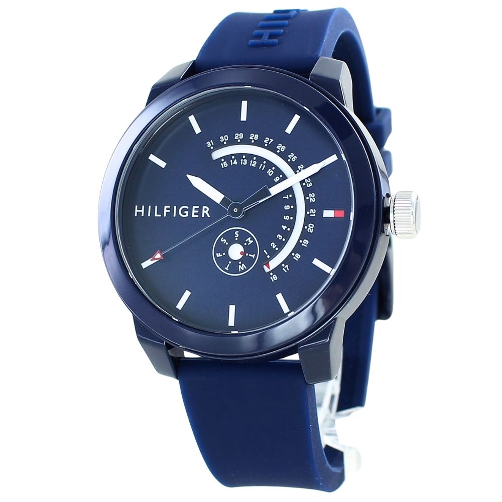 トミーヒルフィガー 腕時計 手表 メンズ おしゃれ シンプル スポーティ ブルー 軽い シリコン ラバー ブランド メンズ腕時計 アナログ腕時計 時計 仕事用 男性 ビジネス ウォッチ ギフト 夫 父
