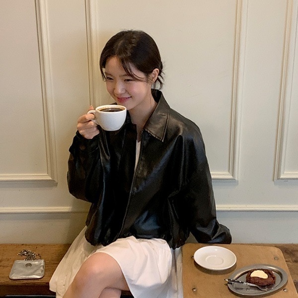 シングルフェイクレザージャケット jk2819