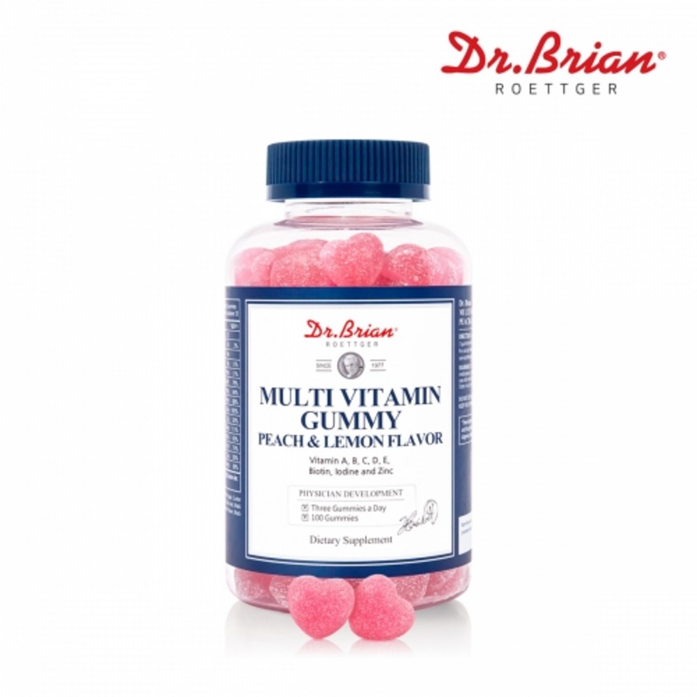 ドクターブライアンマルチビタミングミピッチレモンフレーバー100グミ100錠3000mg1個