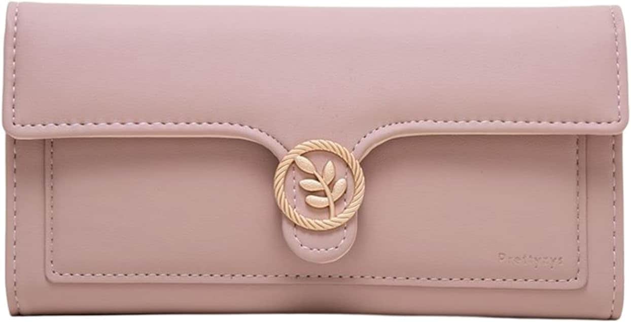 【20%OFFクーポン】財布 レディース 長財布 三つ折り 大きい 葉 ファスナー ボタン ウォレット お手頃 大容量 多機能 使いやすい 中仕切り有り カード入れ 小銭入れ スキミング防止 コインケ