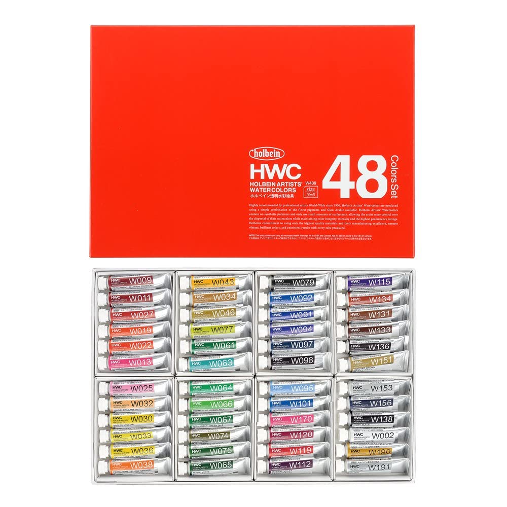 ホルベイン 透明水彩絵具 W409 5ml 48色セット 3409