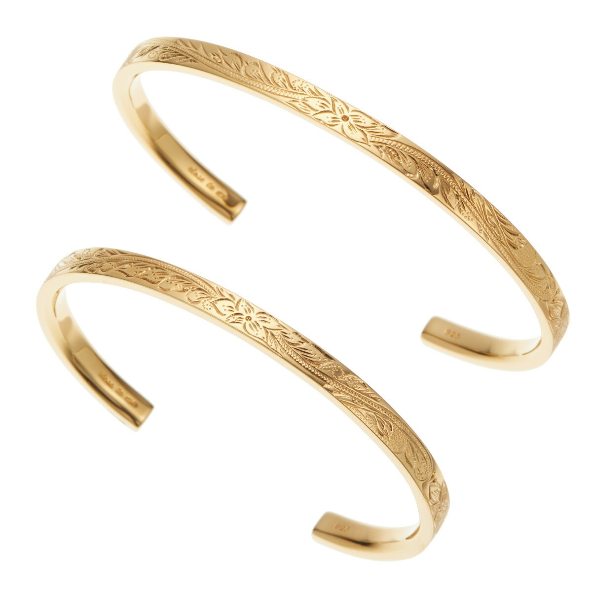 ペアバングル レディース メンズ シルバー925 K23RGP ハワイアンジュエリー プルメリア 波