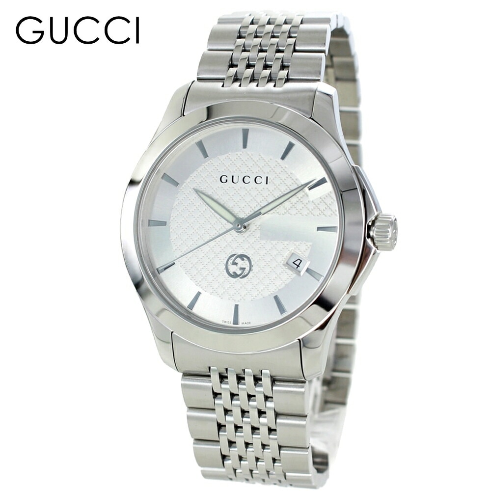 グッチ 腕時計 手表 メンズ 腕時計収納ケース 付き 40代 50代 男性 グッチ時計 Gタイムレス ブランド おしゃれ プレゼント 誕生日 記念日 gucci ホワイト シルバー ポイント消化