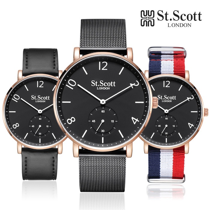 ST.SCOTT LONDON ST7119M-RBB カイロスストラップ 3種 メンズ腕時計セット