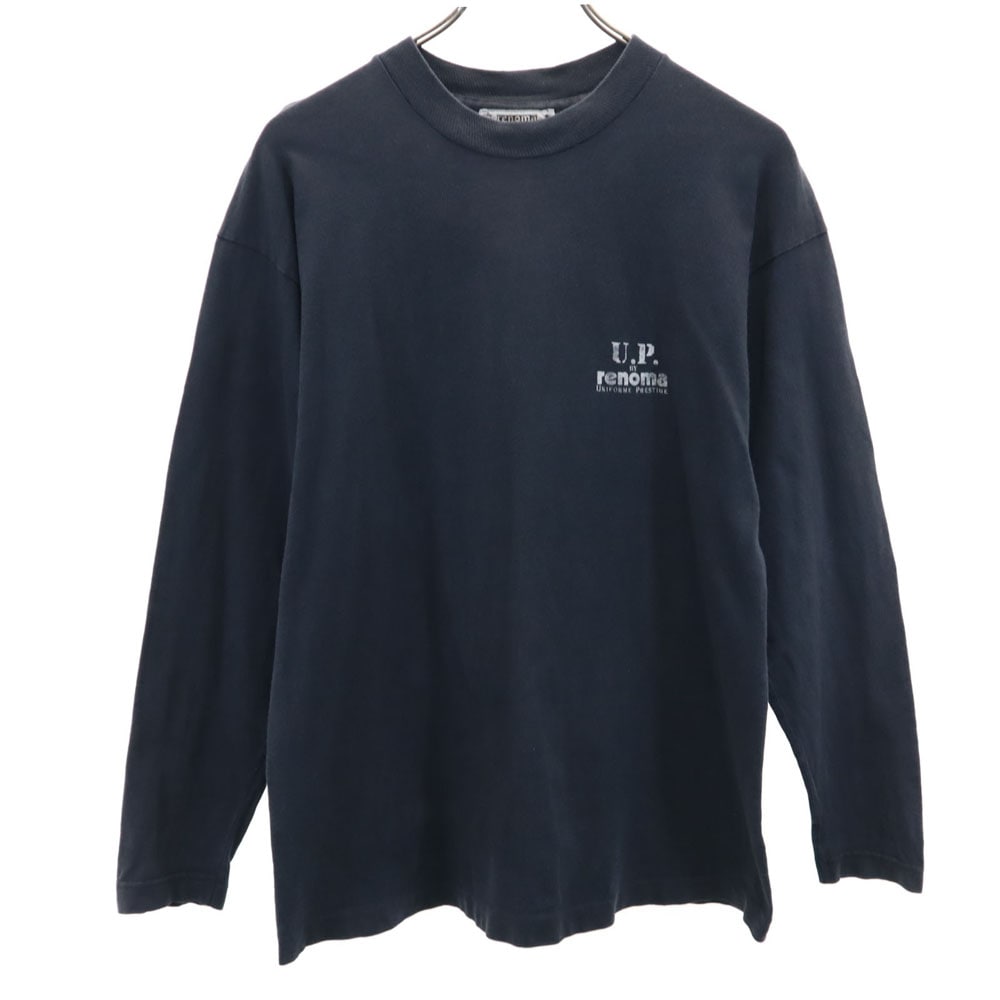 90s フランス製 パグバックプリント 長袖 Tシャツ M ブラック ロンT オールド ヴィンテージ メンズ