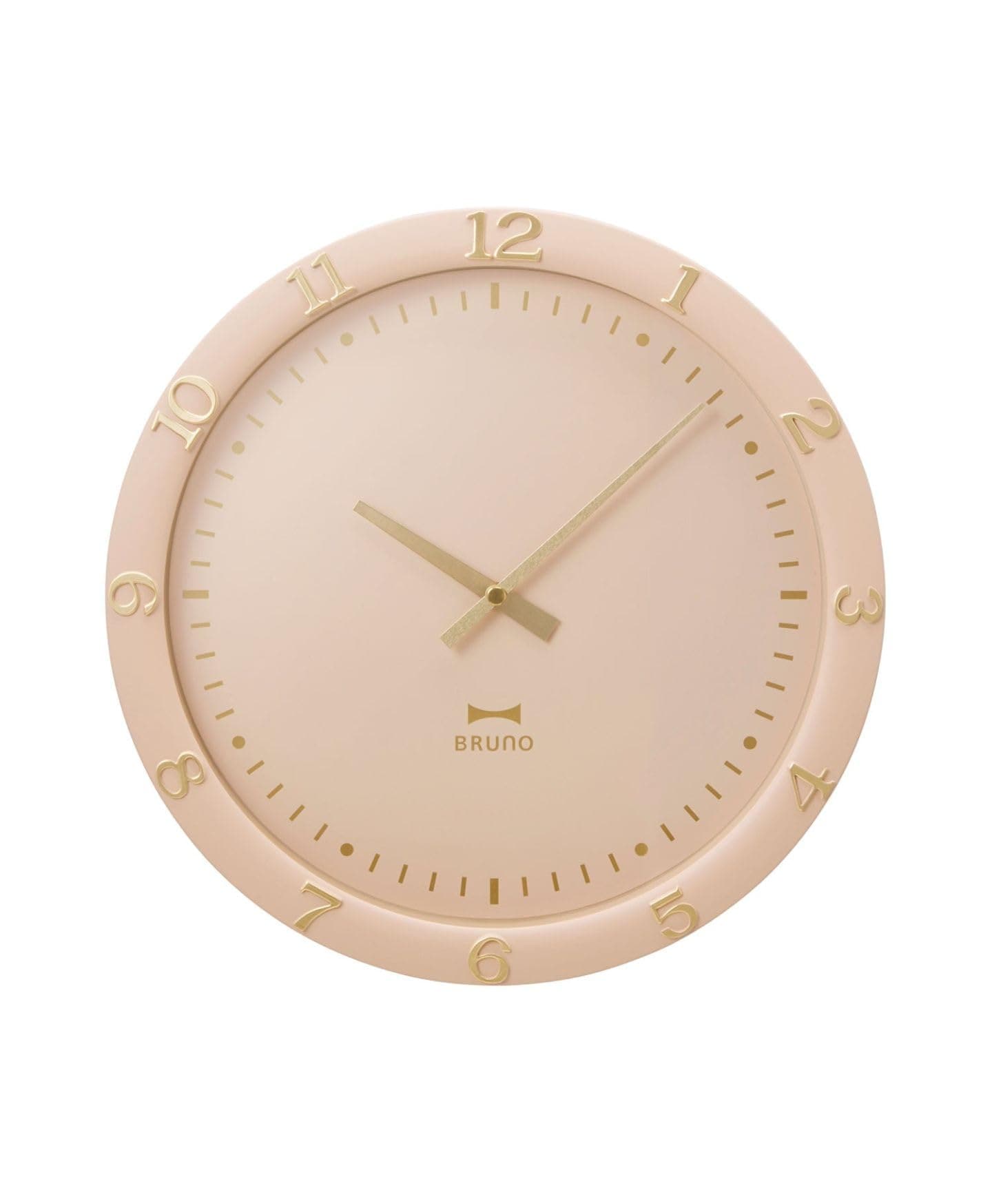 BRUNO パステルウォールクロック 掛け時計 壁掛け 時計 直径29cm 秒針なし 連続秒針 ピンクベージュ BCW040-PBE