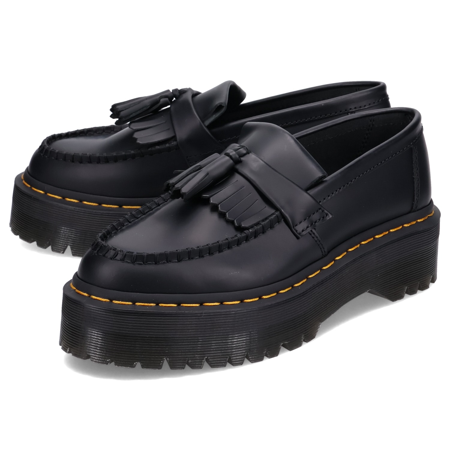 タッセルローファー エイドリアン クアッド レディース 厚底 ブラック 黒 27989001