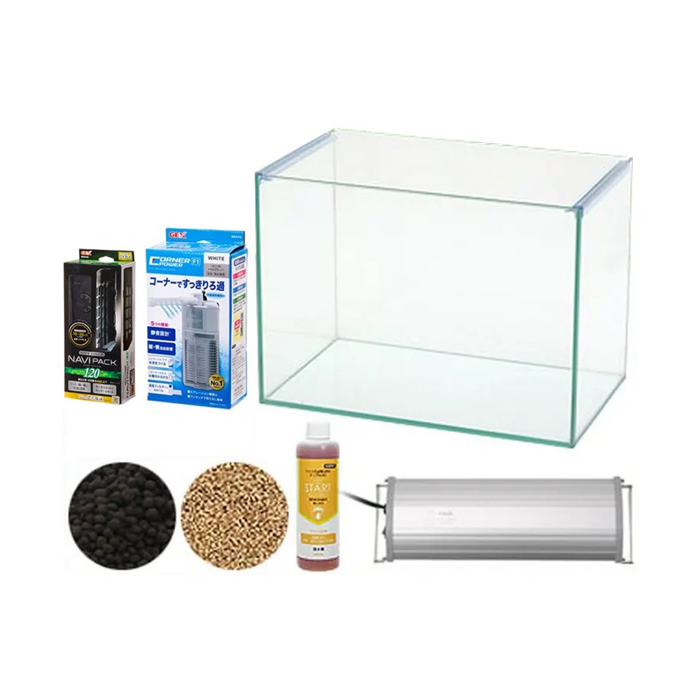 ３６ｃｍ水槽セット　手軽にエビを飼育！アクアリウム用品（水槽・ＬＥＤライト＆他５点）プロ推奨・初めての飼育セット　ＣＲＣ10―11―03―30―20
