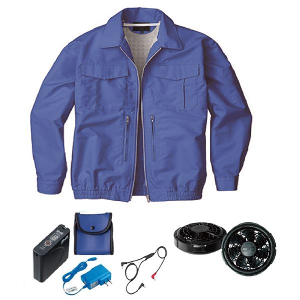 KU92130空調服 混紡 スペーサー一体 FAN2300B/LISUPER1 淡青 M