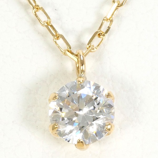 K10 10金 YG ネックレス ジルコニア ジュエリー 中古